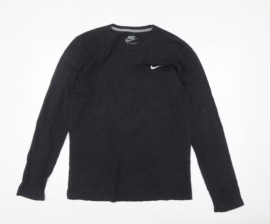 Nike Men's Black Long Sleeve Regular Fit Cotton Top M