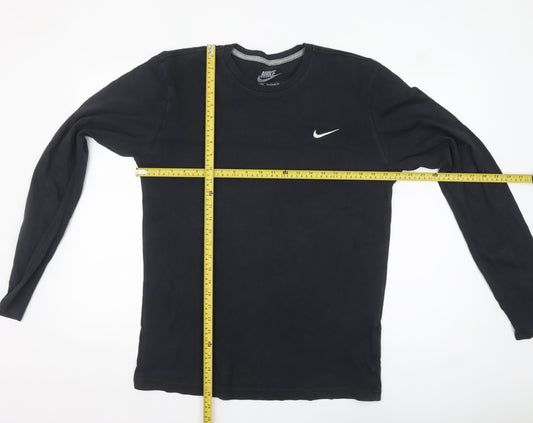 Nike Men's Black Long Sleeve Regular Fit Cotton Top M