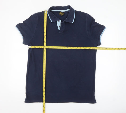 William Hunt Men's Blue XL Polo Shirt Classic Fit Cotton