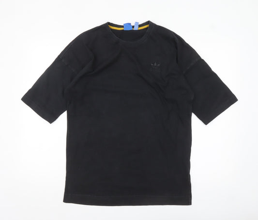 Adidas Men's Black Regular Fit Crew Neck Cotton T-Shirt M