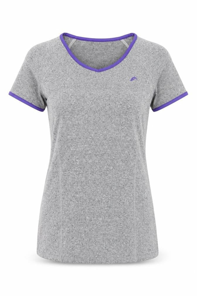 F&F Active Womens Grey V-Neck Short Sleeve Sports T-Shirt Size M