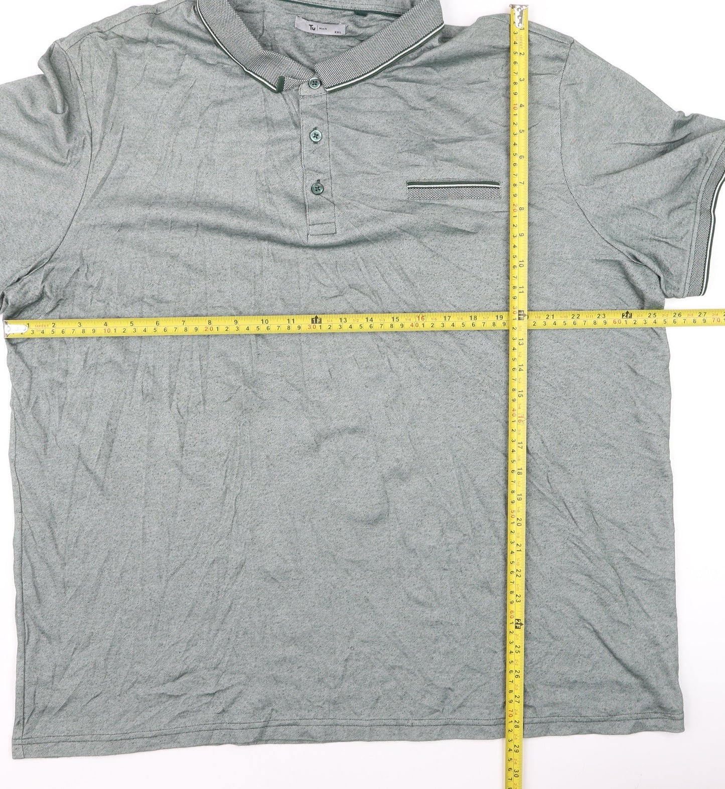Tu Man Green 2XL Short Sleeve Cotton Polo Shirt