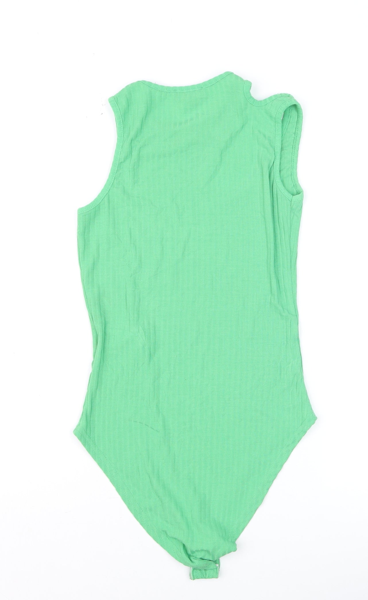 New Look Womens Green Ribbed Sleeveless Bodysuit UK 8