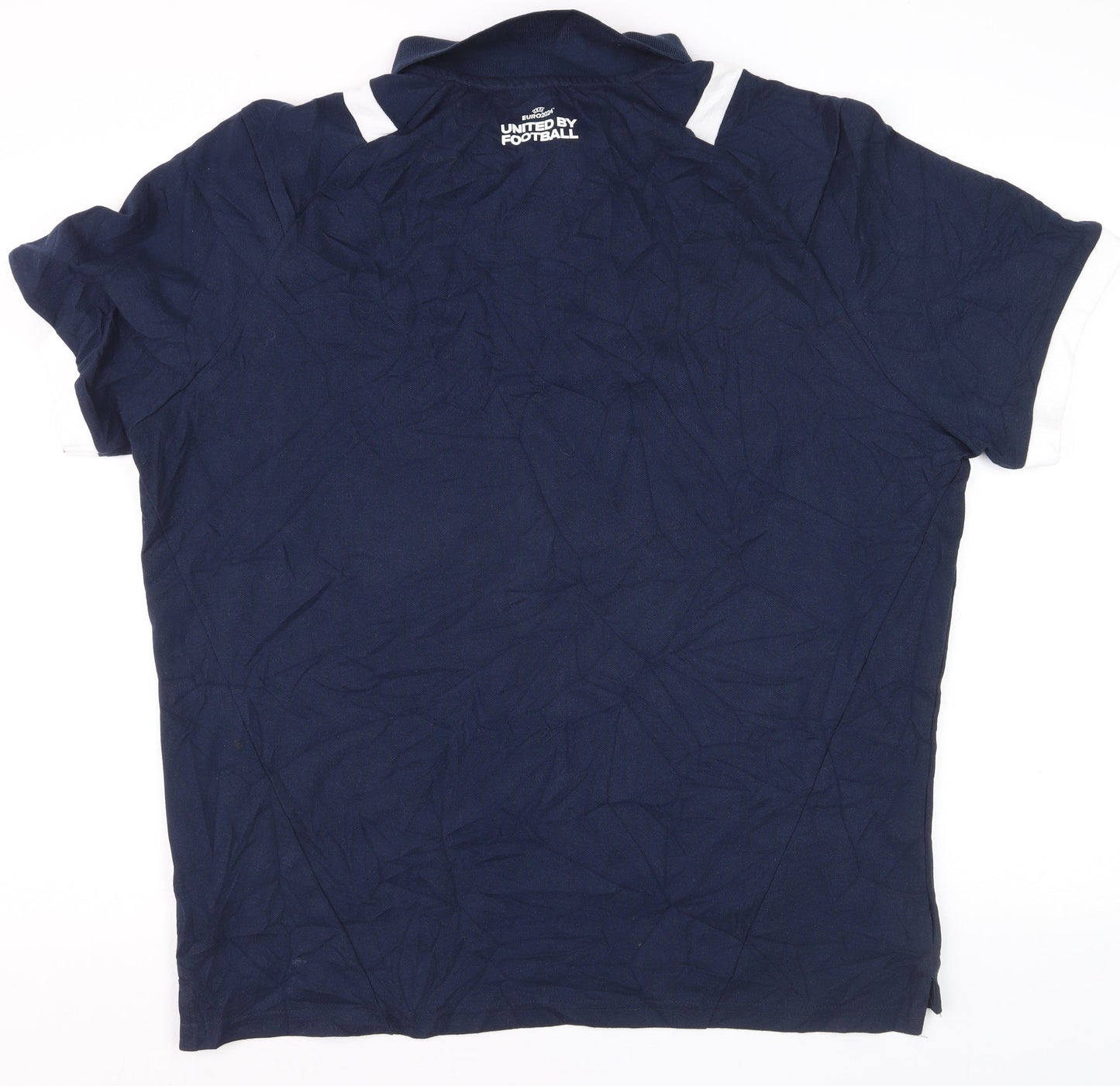 UEFA Euro 2024 England Navy Blue Men's XL Polo Shirt Football Cotton Blend