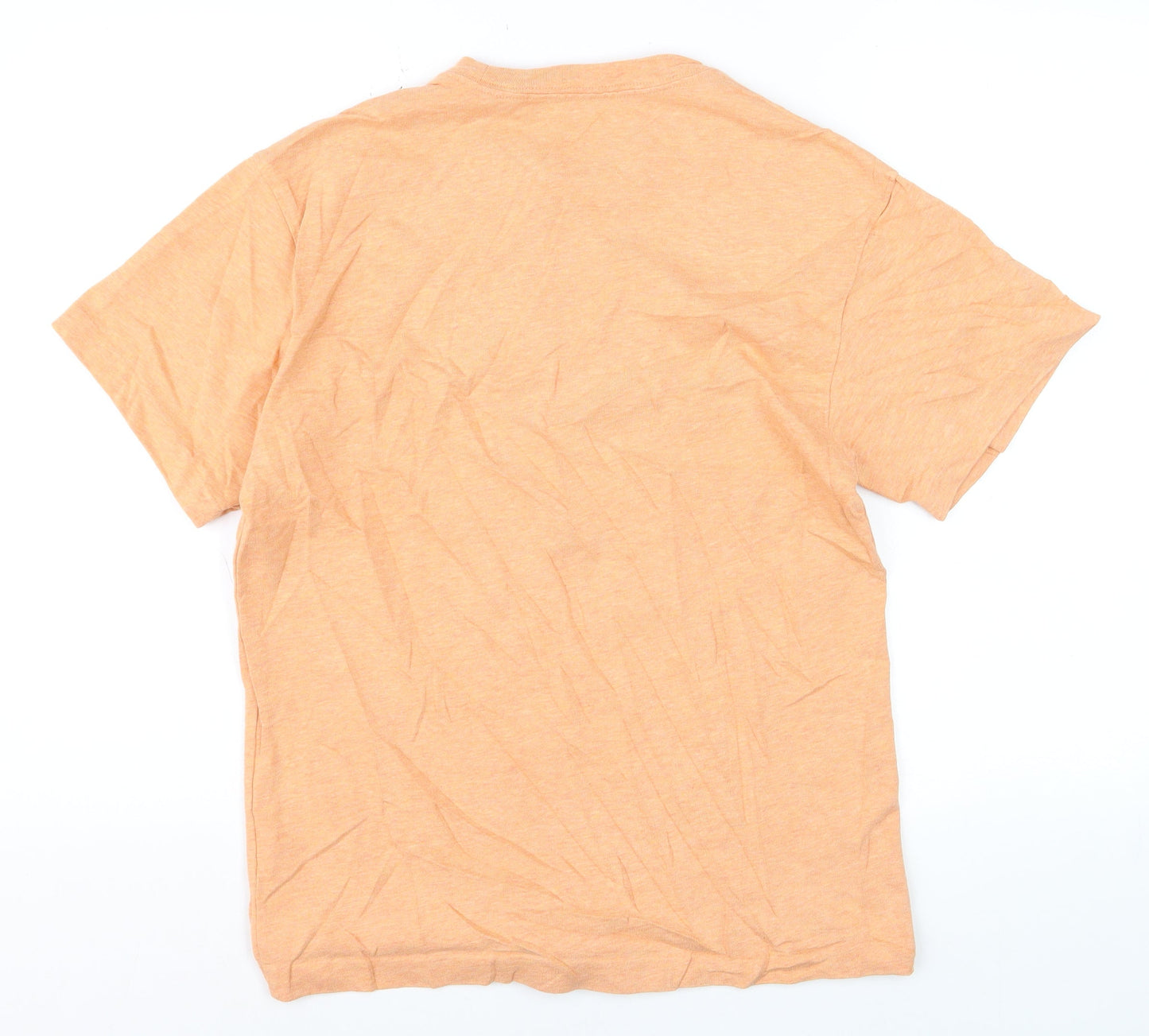 Nike Men's Orange Loose Fit Crew Neck Cotton T-Shirt Size S