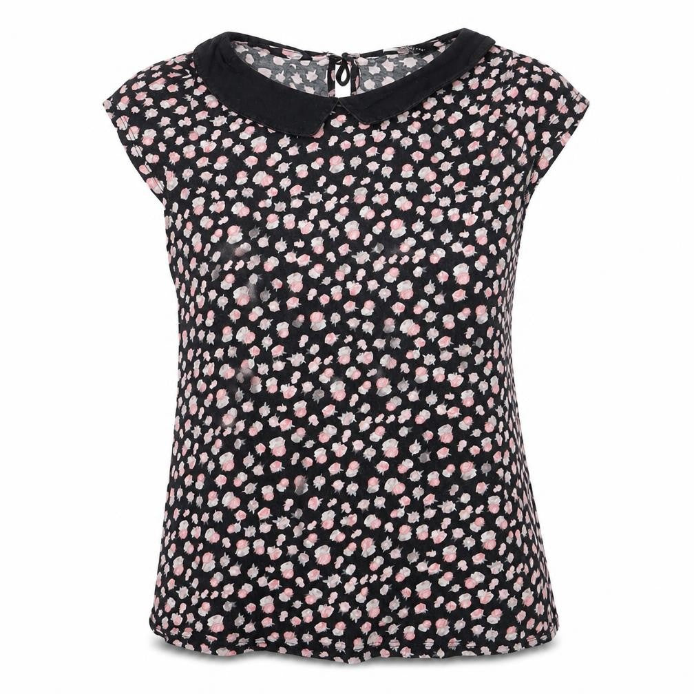 Dorothy Perkins Women's Black Floral Collared Blouse Size 12