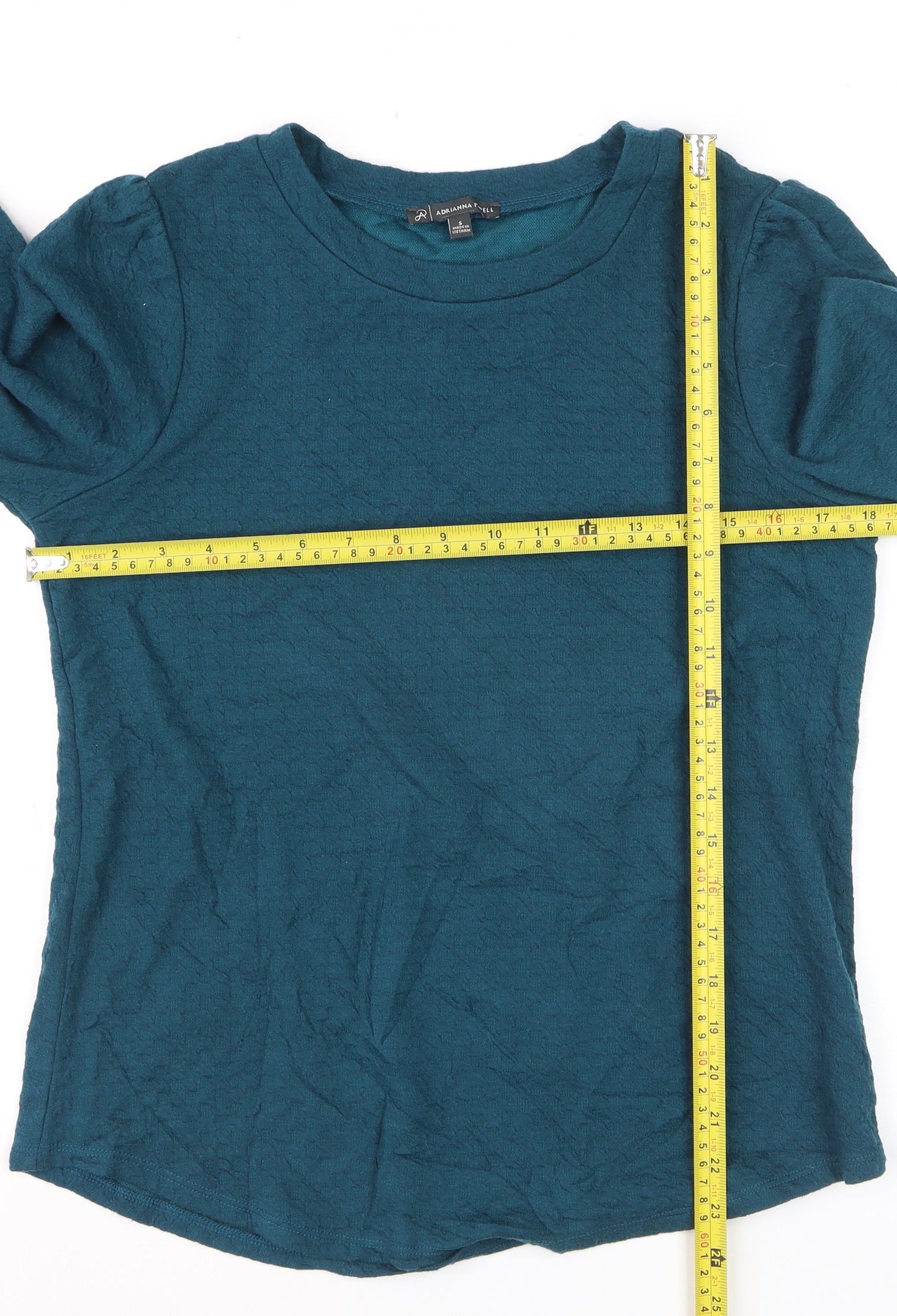 Adrianna Papell Women's Green 3/4 Sleeve Basic Blouse Size S