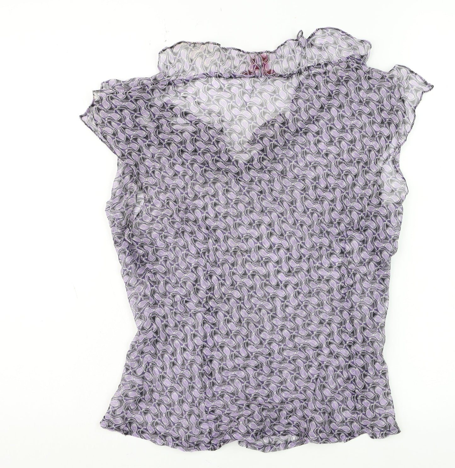 Sunny Leigh Women's Purple Silk Sleeveless Wrap Blouse M