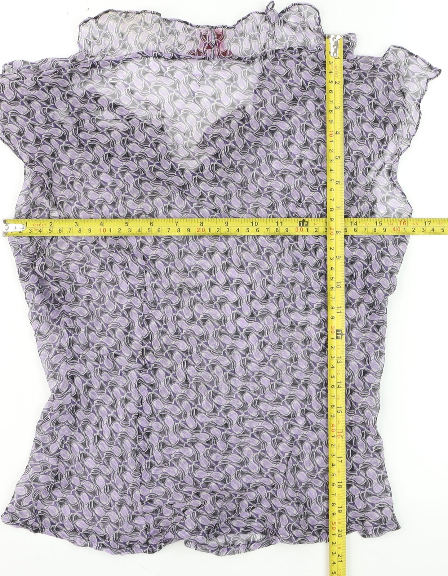 Sunny Leigh Women's Purple Silk Sleeveless Wrap Blouse M