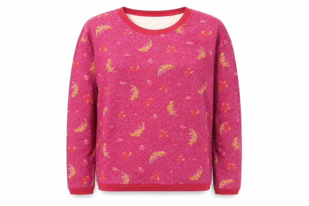 Best Company Women's Pink Floral Cotton Pullover Jumper Size S