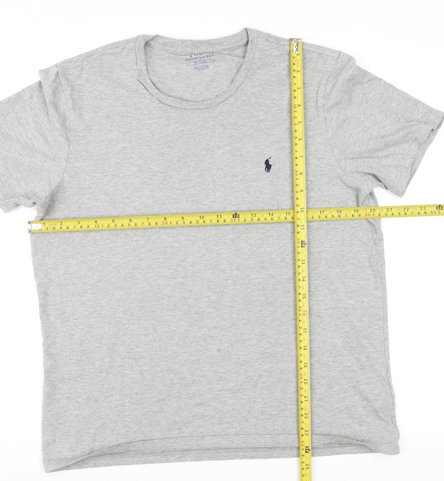 Ralph Lauren Men's Grey Crew Neck Cotton T-Shirt M