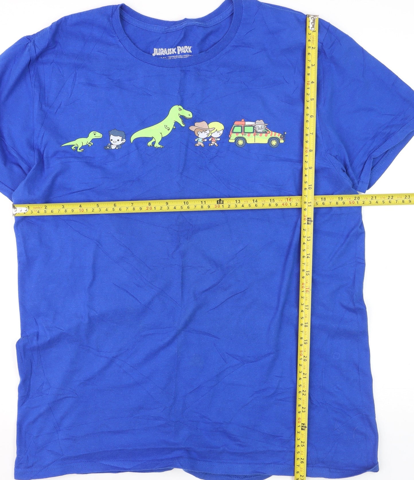 Lootwear Exclusive Men's Blue Jurassic Park Movie Cotton T-Shirt Size L