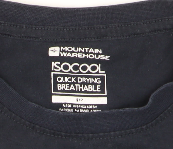 Mountain Warehouse Men's Navy ISOCool Quick Dry T-Shirt S Lake District Map