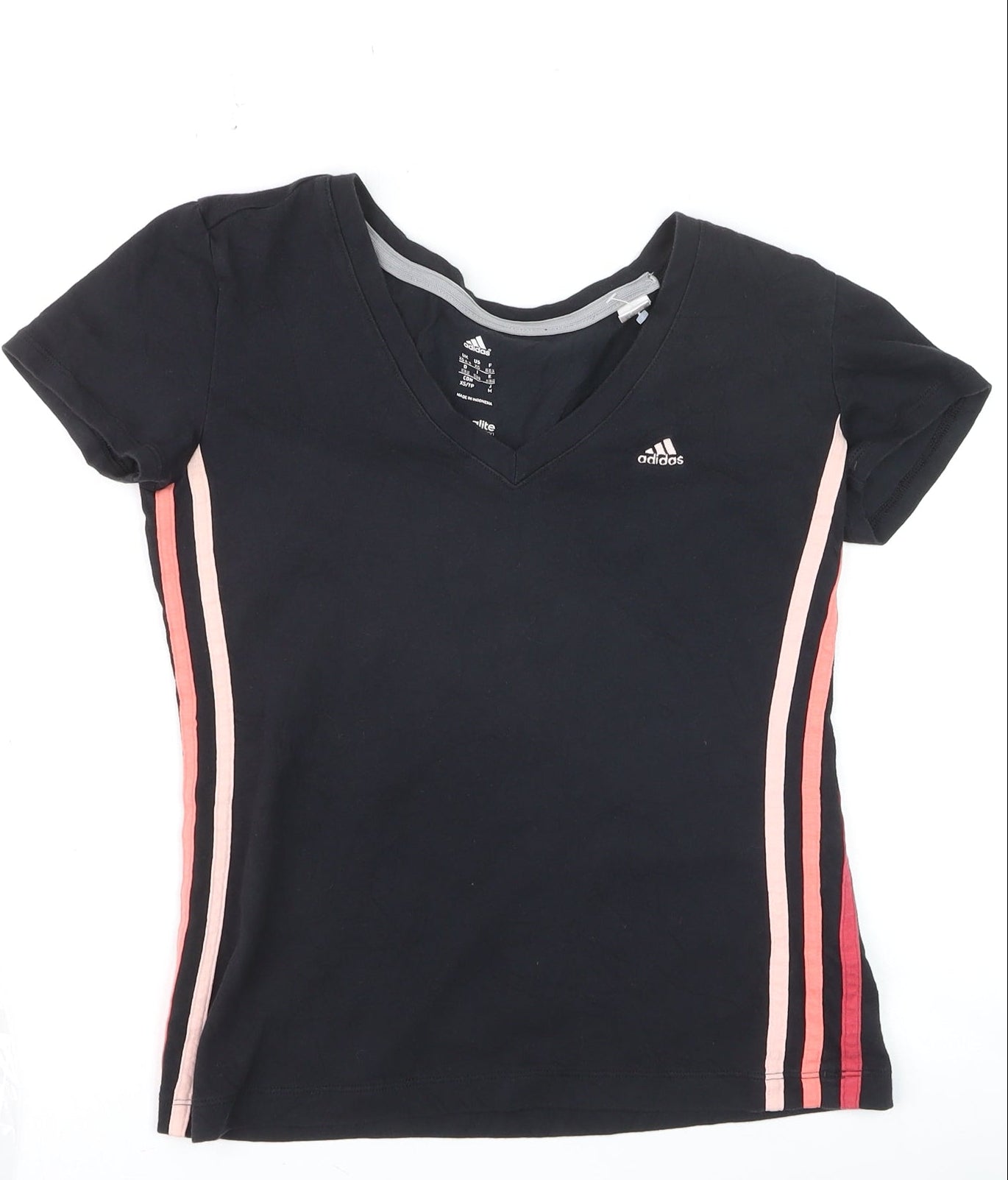 Adidas Womens Black Climacool V-Neck Sports T-Shirt XS