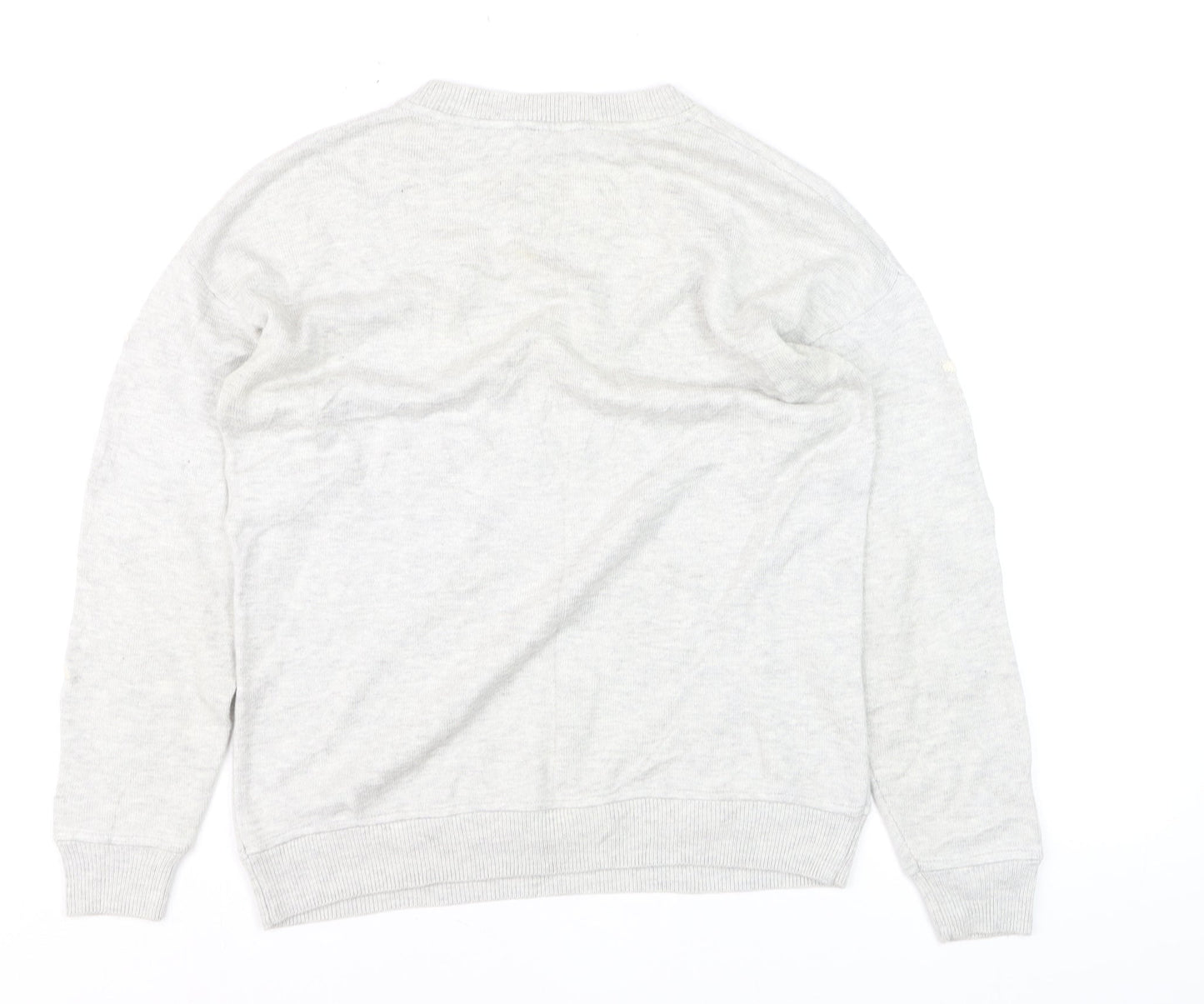 Mint Velvet Women's Grey Embroidered Crew Neck Pullover Jumper Size 8