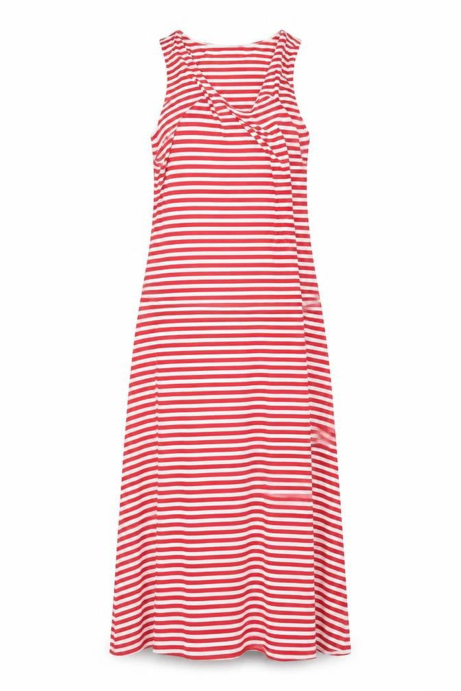 Baukjen Women Red White Striped Viscose Stretch Tank Dress Size 10