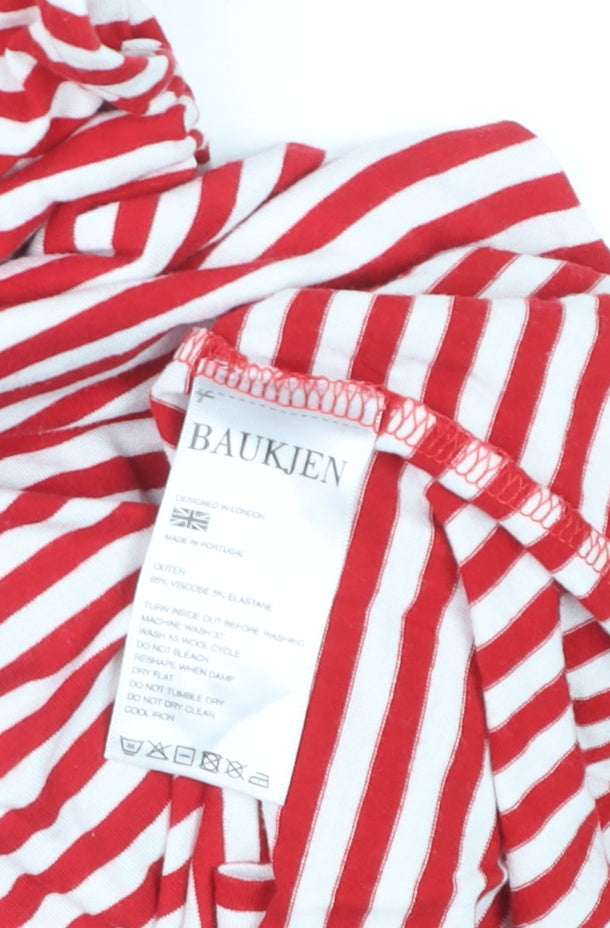 Baukjen Women Red White Striped Viscose Stretch Tank Dress Size 10