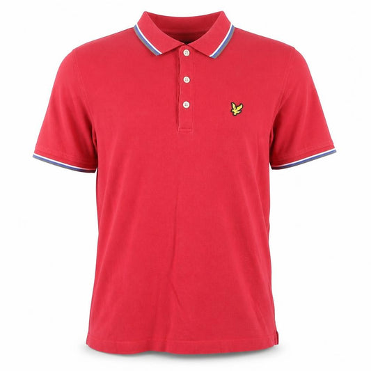 Lyle & Scott Men's Red Cotton Polo Shirt Size L Short Sleeve