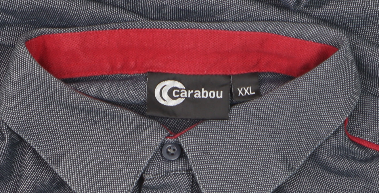 Carabou Men's Grey 2XL Cotton Blend Short Sleeve Polo Shirt