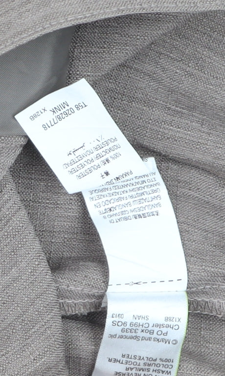 Marks and Spencer Women Beige Size 14 Twill Straight Trousers