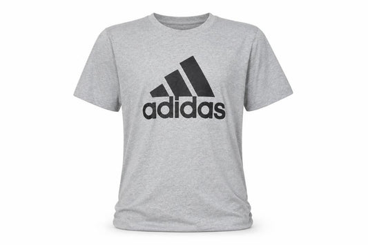 Adidas Boys Grey Large Logo T-Shirt Short Sleeve Sports Cotton Top