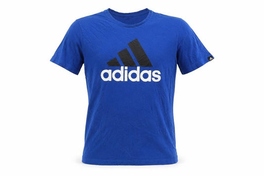 Adidas Men's Blue Small Crew Neck Graphic Sports T-Shirt