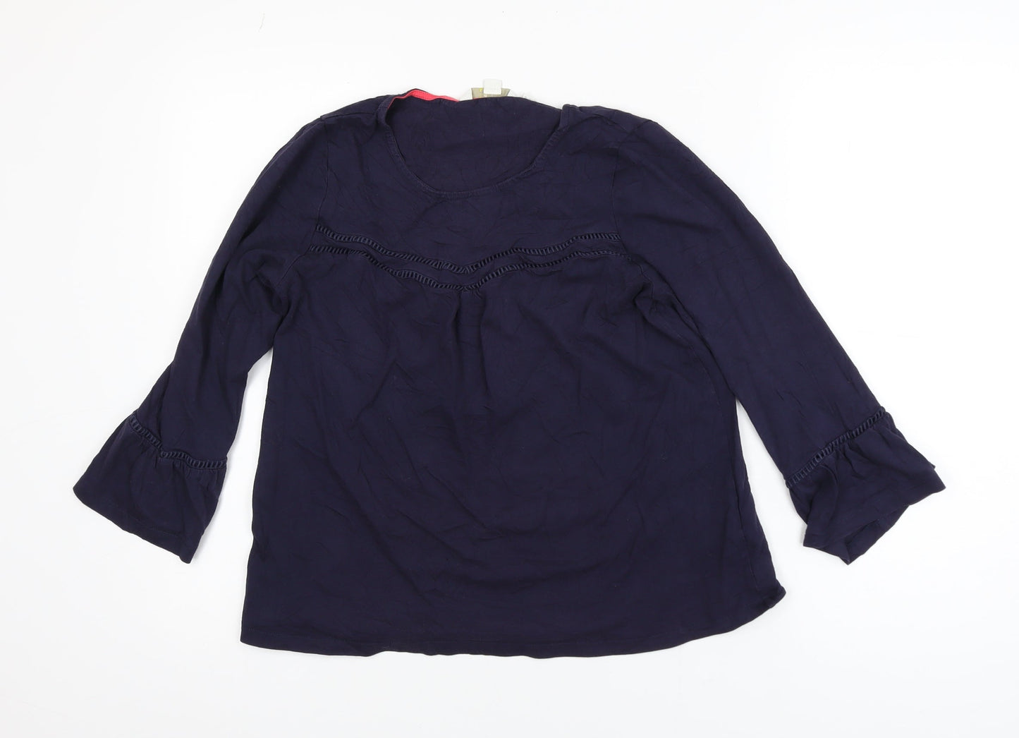 Boden Women's Blue 3/4 Sleeve Tunic Blouse Size 10 Modal Cotton