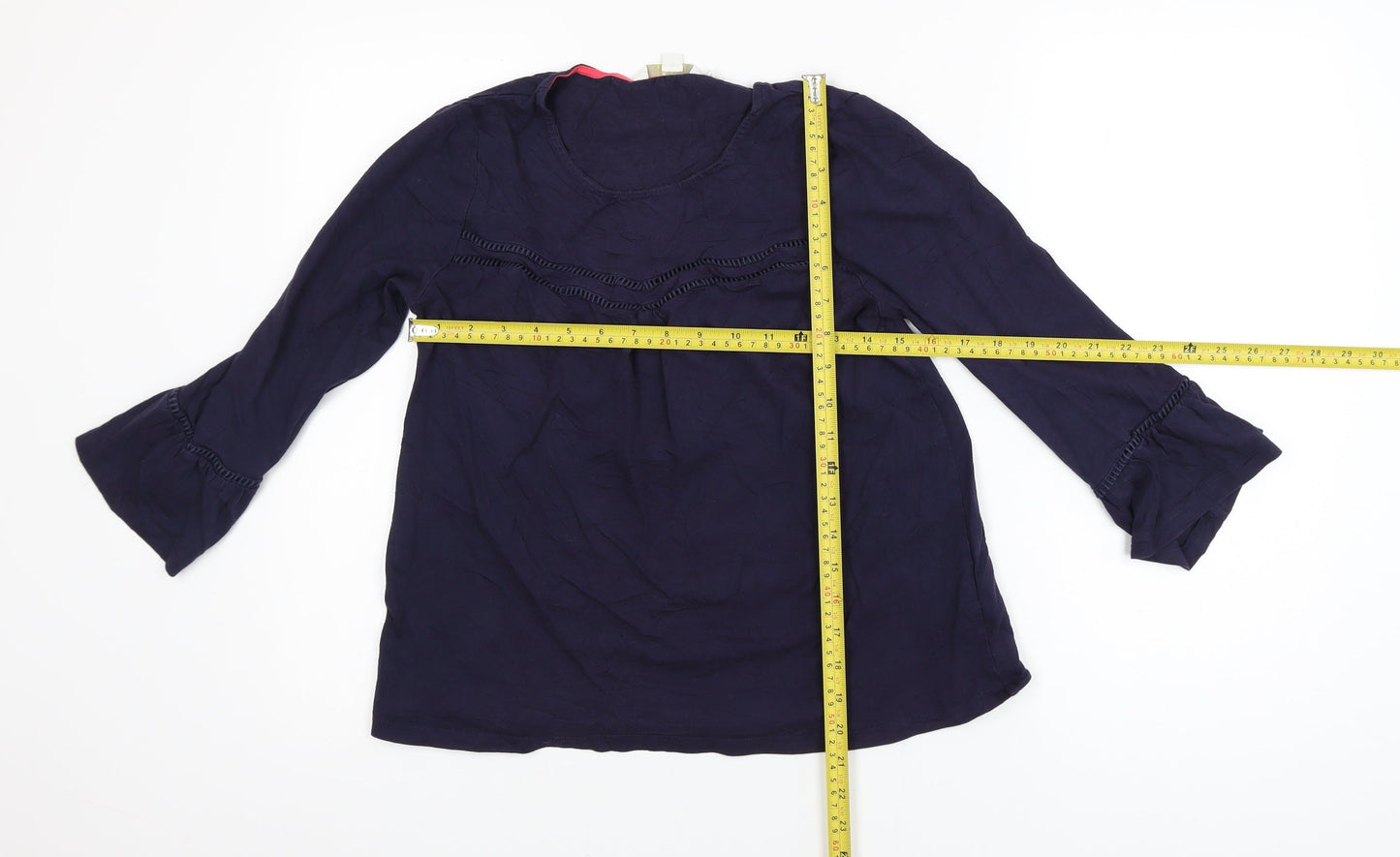 Boden Women's Blue 3/4 Sleeve Tunic Blouse Size 10 Modal Cotton