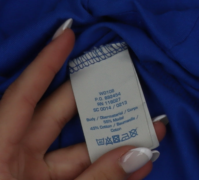 Boden Women Blue Size 12 Long Sleeve Basic Jersey Blouse