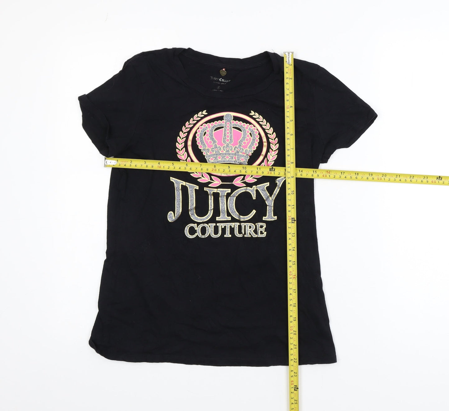 Juicy Couture Women's Black Logo Crown T-Shirt Size S