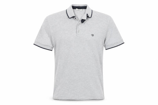 Jack & Jones Mens Grey Short Sleeve Cotton Polo Shirt Size L