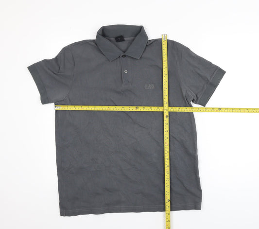 Hugo Boss Men's Grey Classic Fit Short Sleeve Polo Shirt L