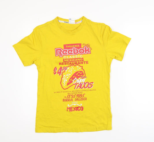 Reebok Men's Yellow XS Classic Mexicano Graphic T-Shirt