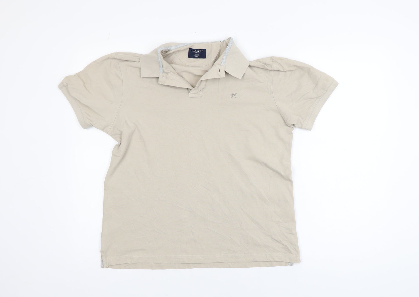 Hackett London Men's Beige Slim Fit Polo Shirt Size L