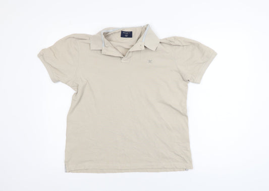Hackett London Men's Beige Slim Fit Polo Shirt Size L