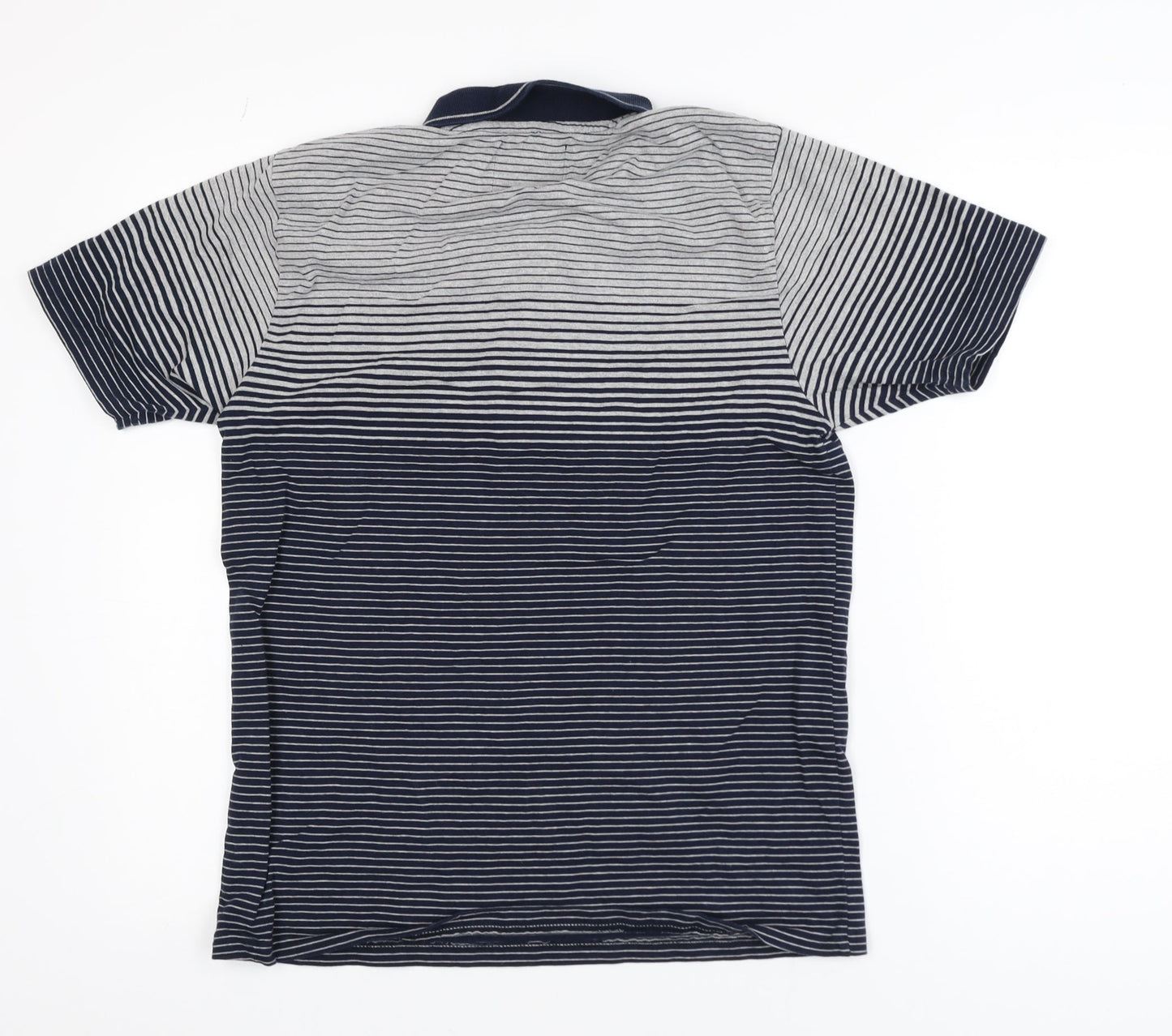 Silverstone Men's Blue Striped Polo Shirt Medium Cotton Blend