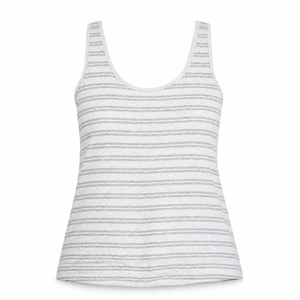 Superdry Womens Grey Striped Cotton Tank Top UK 8 Summer Casual