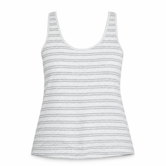 Superdry Womens Grey Striped Cotton Tank Top UK 8 Summer Casual