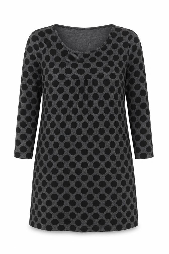 Warehouse Women Grey Polka Dot Shift Dress Size 12 Long Sleeve