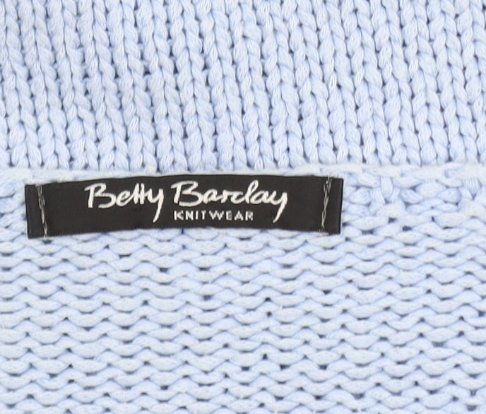 Betty Barclay Women Blue V-Neck Knit Jumper Size M Relaxed Fit