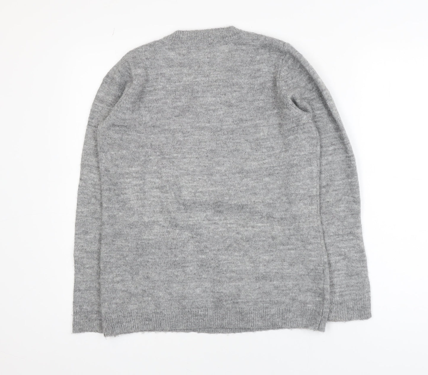 Gallery Women's Grey Sequin Christmas Jumper Size S