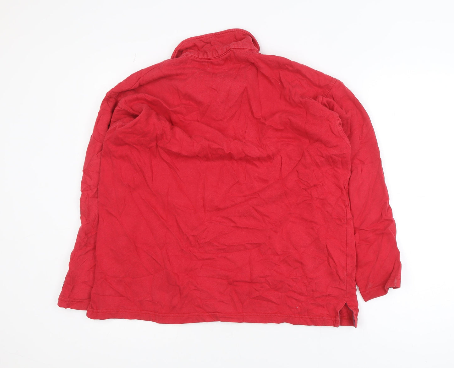 Paco Men’s Red Long Sleeve Cotton Polo Shirt Size S
