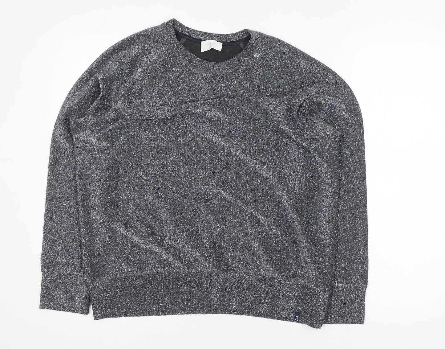 ottod'Ame Women's Grey Glitter Long Sleeve Basic Blouse Size 10