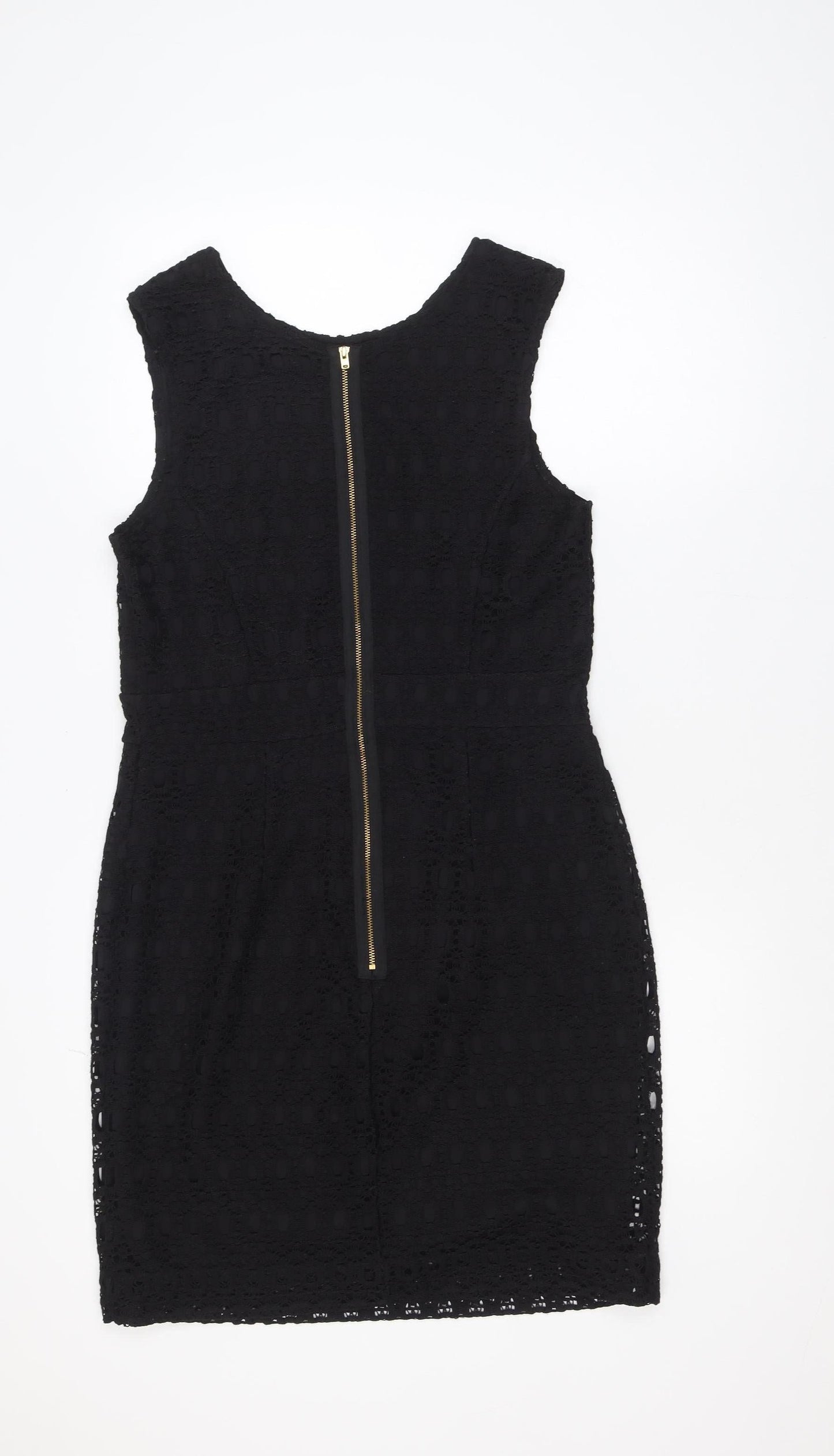 Dunnes Women Black Lace Sheath Knee Length Dress Size 14