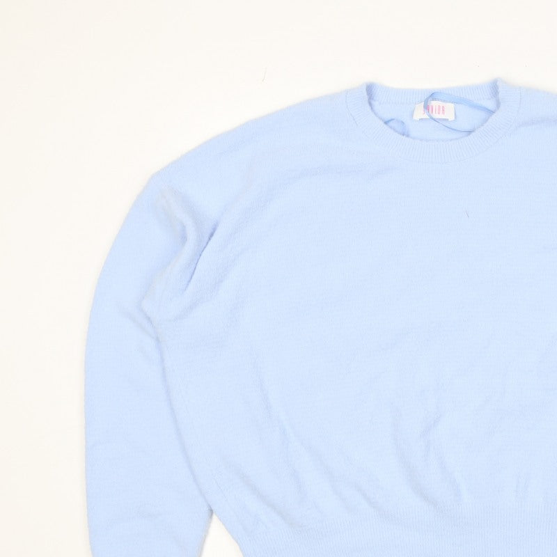Savida Women Blue 2XL Crew Neck Long Sleeve Pullover Jumper