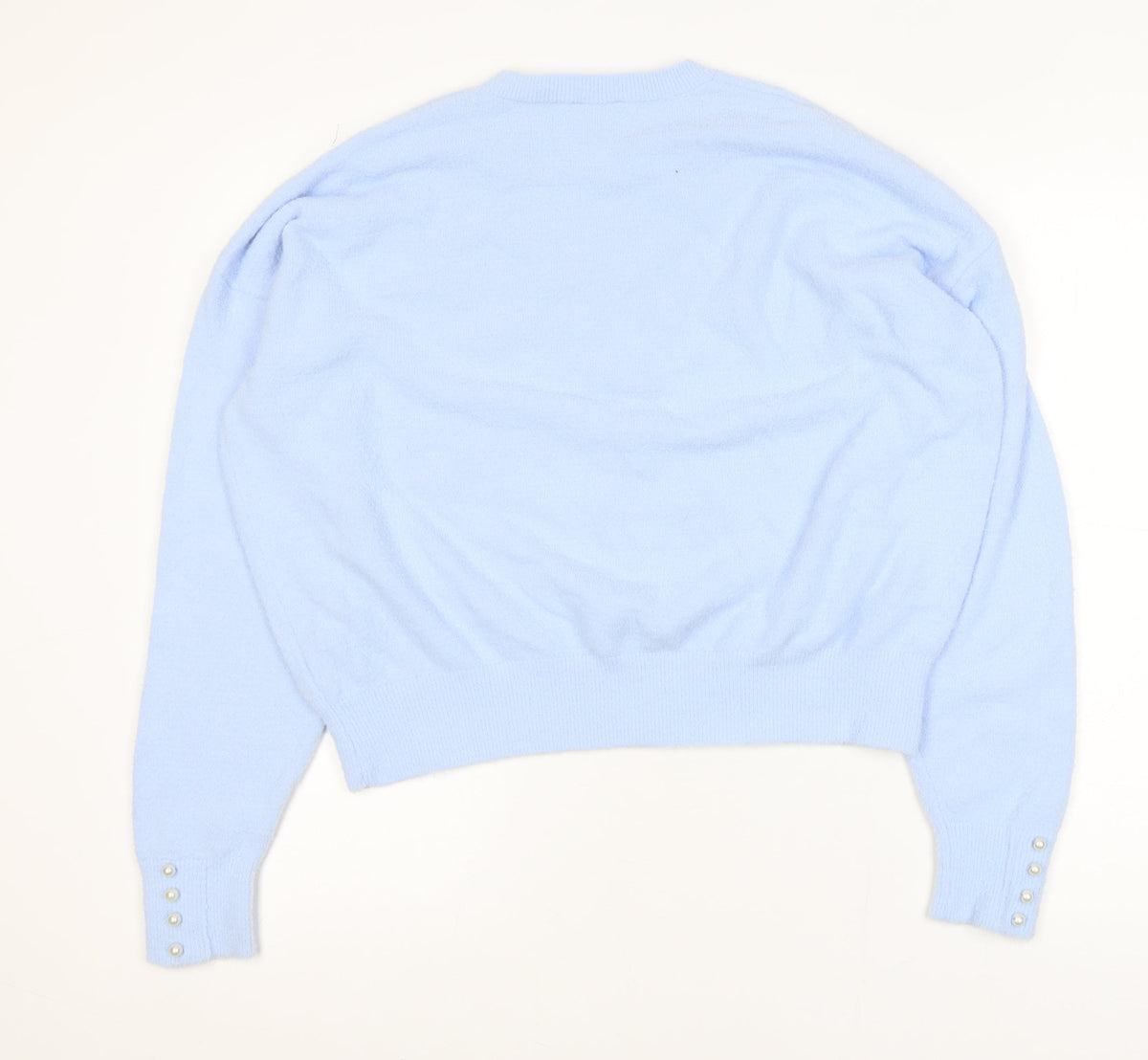 Savida Women Blue 2XL Crew Neck Long Sleeve Pullover Jumper