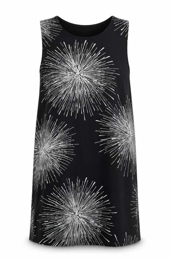 Nanso Womens Black Lyocell Sleeveless Shift Dress L