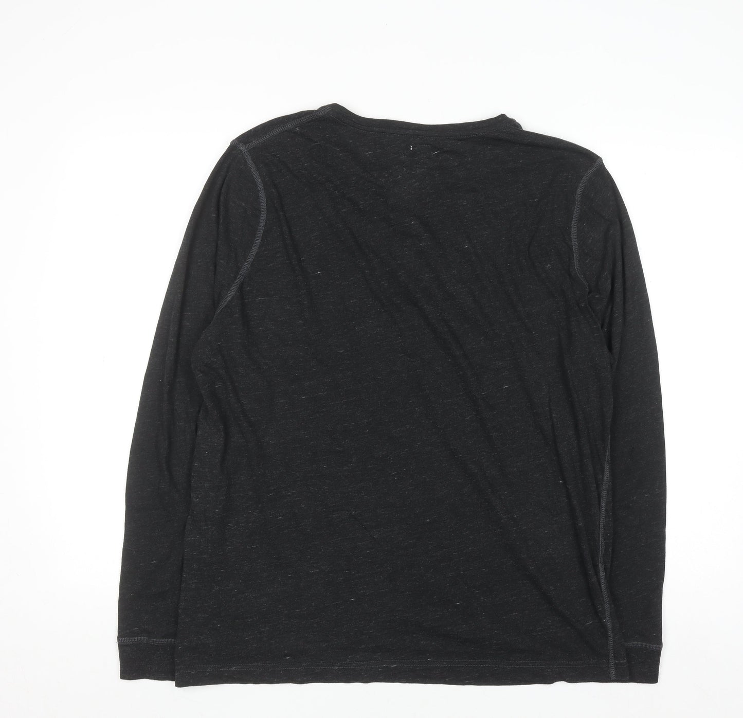 Jack Wills Men's Black Henley Long Sleeve Jersey Shirt XL