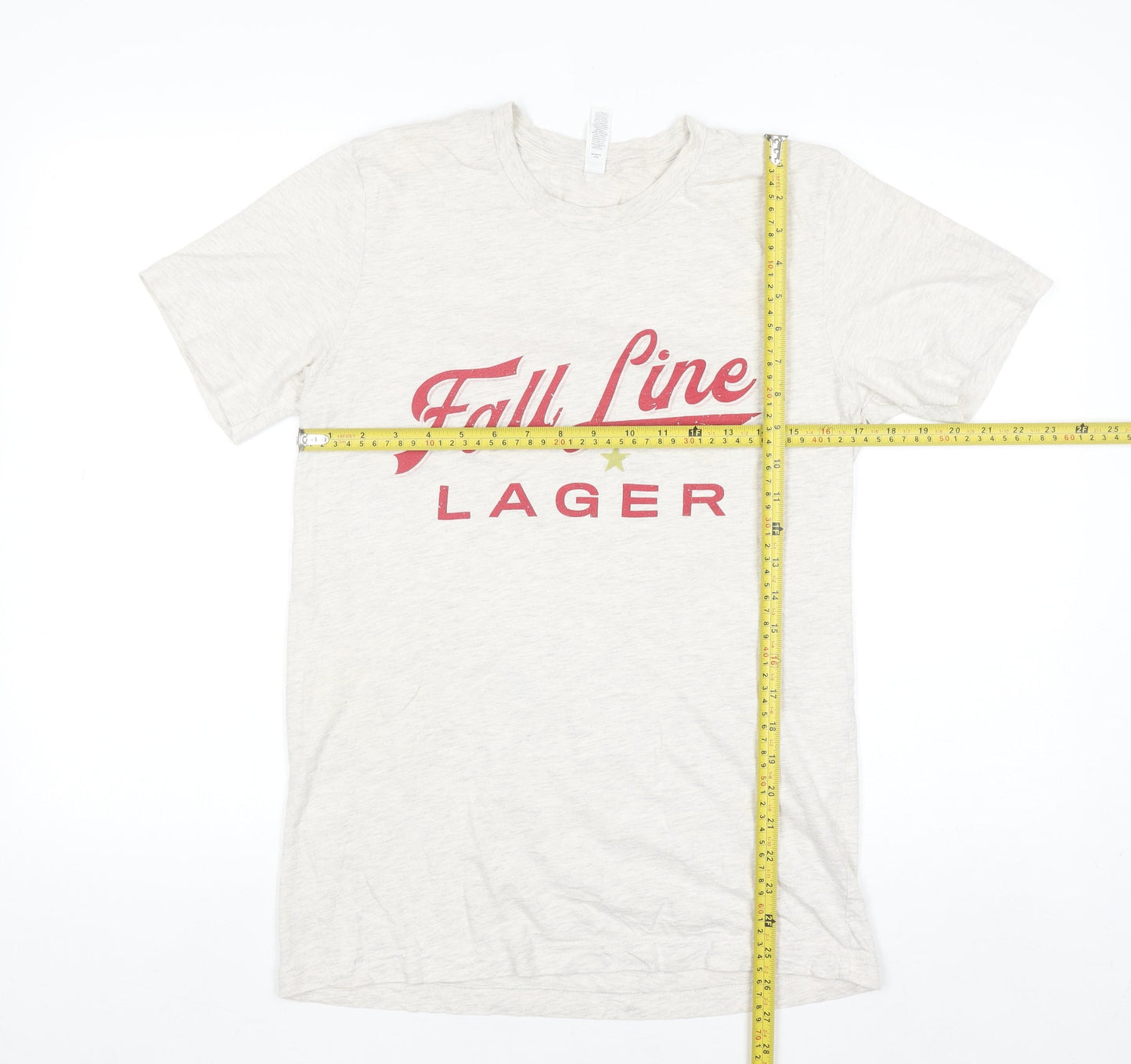 Bella+Canvas Men's Beige Fall Line Lager Graphic T-Shirt Medium