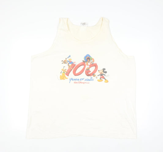 Walt Disney World Men’s Ivory 2XL Sleeveless 100 Years of Magic Top